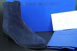 Stuart Weitzman Reserve Stretch Suede Blue Ankle Boots Size 6 NEW $495 Navy 5050